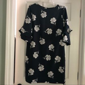 Banana Republic Shift Dress - Navy w/white flowers